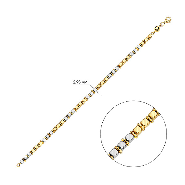 Браслет з жовтого і білого золота з фіанітом (арт. 325368жб3) – зображення 3