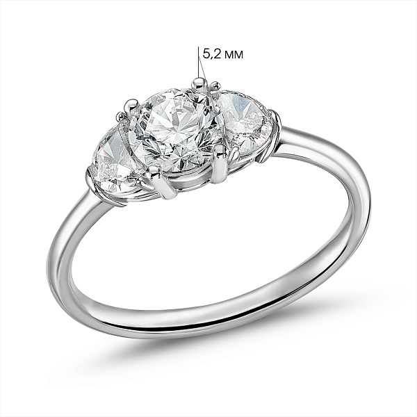 Золота каблучка з діамантами (арт. К011446100б) – зображення 6