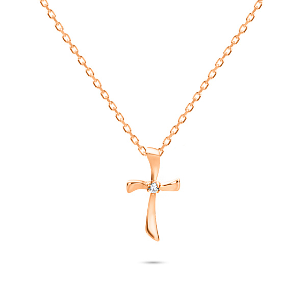 Золоте кольє "Хрестик" з фіанітом (арт. 350963) – зображення 1
