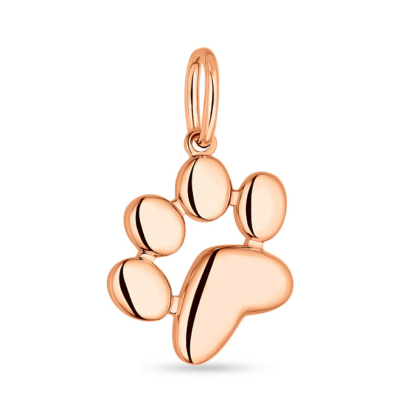 Кулон "Лапка" из красного золота (арт. 424589) – изображение 1