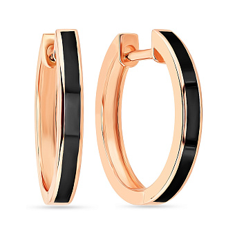 Золотые серьги-кольца с эмалью (арт. 108137/20еч)