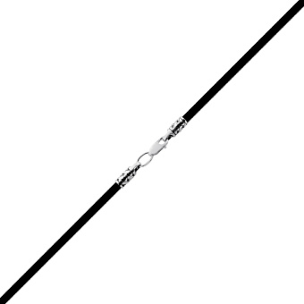 Фото Ювелирный шнурок с серебряными вставками (арт. 7308/271/1чш)