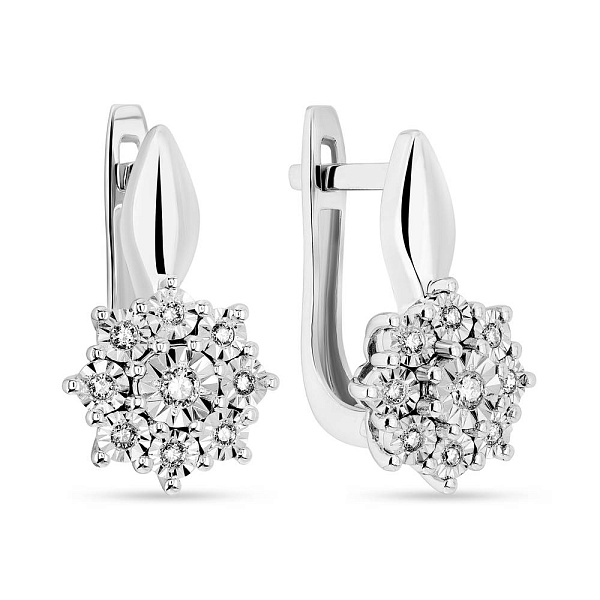 Сережки з білого золота з діамантами (арт. С011062010б) – зображення 1