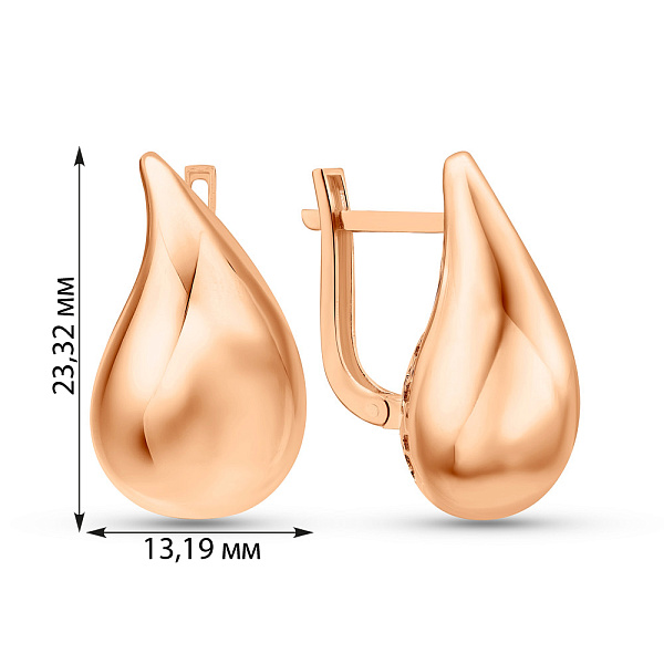 Золотые серьги Капля (арт. 1091390/1) – изображение 4
