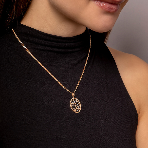 Золотая подвеска с фианитами (арт. 440488) – изображение 3