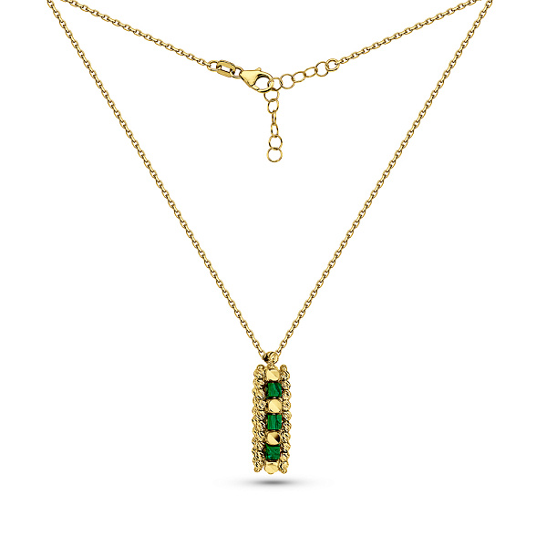 Колье из желтого золота с малахитом Francelli (арт. 352943жмлх) – изображение 2