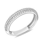 Кольцо из белого золота с дорожкой из бриллиантов (арт. К011516020б)
