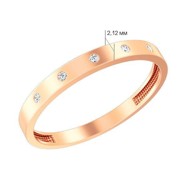 Золотое кольцо с фианитами (арт. 140765) – изображение 4