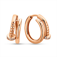 Золоті сережки Цвях  з фіанітами (арт. 1091941)