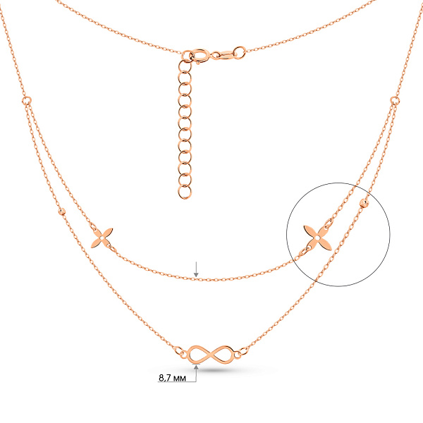 Кольє з червоного золота Нескінченність (арт. 352804) – зображення 3