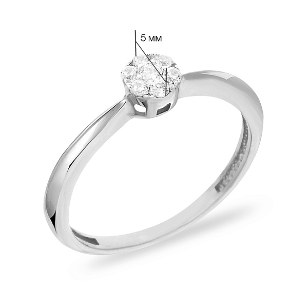 Помолвочное кольцо из белого золота с фианитами (арт. 140654б) – изображение 2