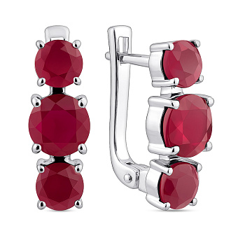 Серьги из серебра с рубинами (арт. 7502/2147053Р)