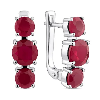 Сережки зі срібла з рубінами (арт. 7502/2147053Р)