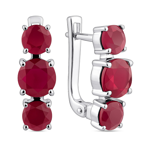 Серьги из серебра с рубинами (арт. 7502/2147053Р) – изображение 1