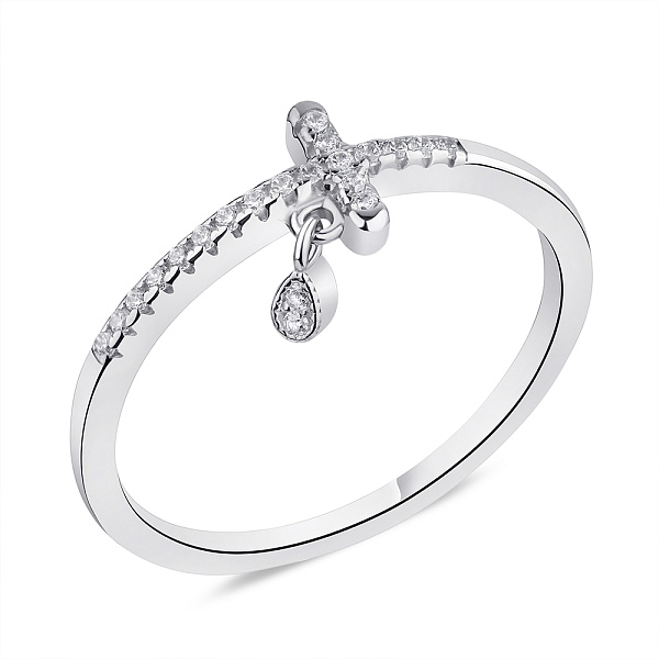 Кольцо из серебра с подвеской и с фианитами (арт. 7501/1624376) – изображение 1