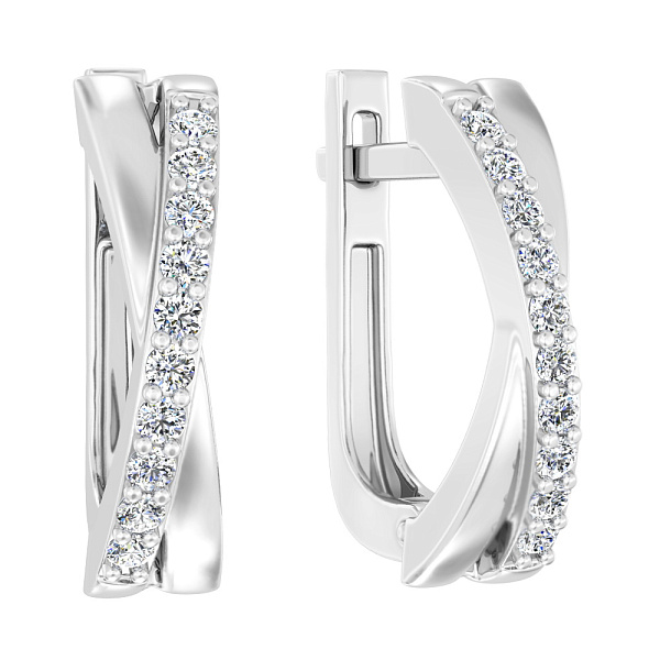 Сережки Синергия золотые с фианитами (арт. 111102б) – изображение 1