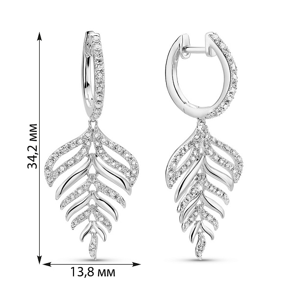 Серьги из белого золота с бриллиантами (арт. С341446050б) – изображение 5