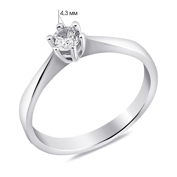 Серебряное кольцо с фианитом (арт. 7501/6679/1) – изображение 2