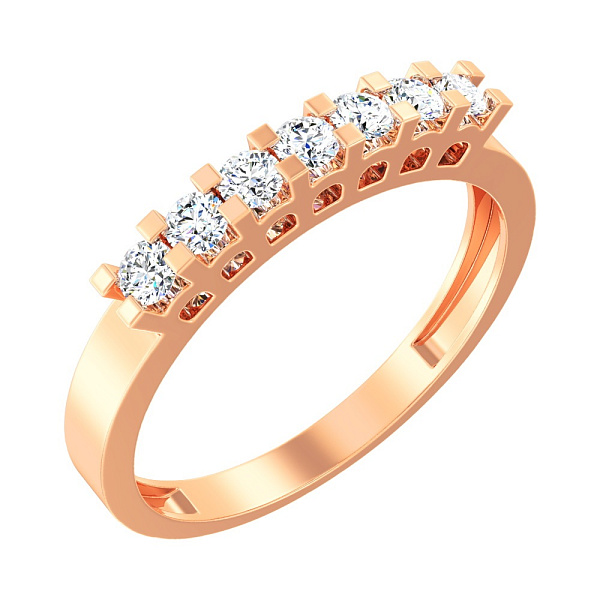 Золотое кольцо с фианитами (арт. 141013) – изображение 1