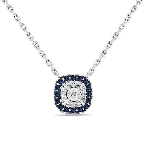 Золотое колье с сапфирами и бриллиантами (арт. Ц011734бс) – изображение 1