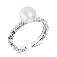 Безрозмірна каблучка срібна з перлиною (арт. 7501/5886жб)