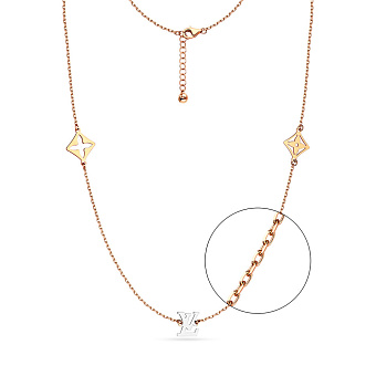 Золотое колье в комбинированном цвете металла (арт. 352016кб)