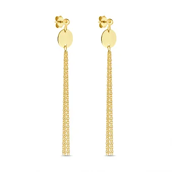 Пусеты «Монеты» из желтого золота (арт. 107881/10ж)