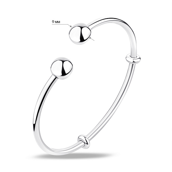 Срібний жорсткий браслет (арт. 7509/3935) – зображення 2