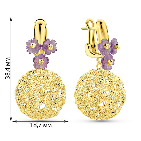 Серьги Francelli из желтого золота с перламутром (арт. 1091322жпф) – изображение 4