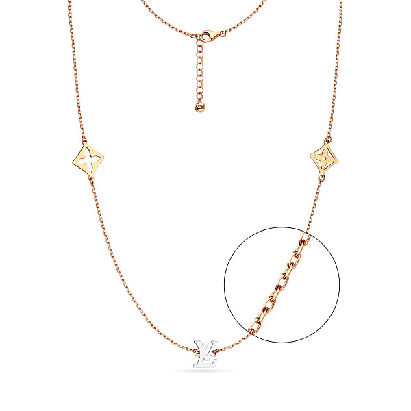 Золотое колье в комбинированном цвете металла (арт. 352016кб) – изображение 1