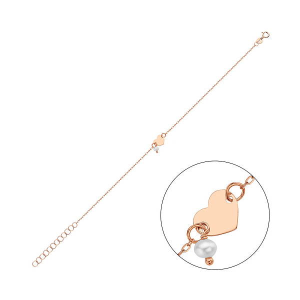 Браслет из красного золота с жемчугом (арт. 326933прлб) – изображение 1