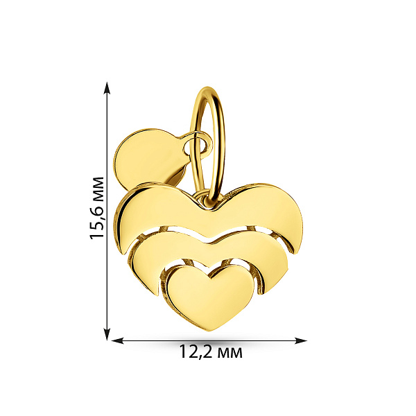 Золота підвіска Francelli Сердечко (арт. 424946ж) – зображення 3