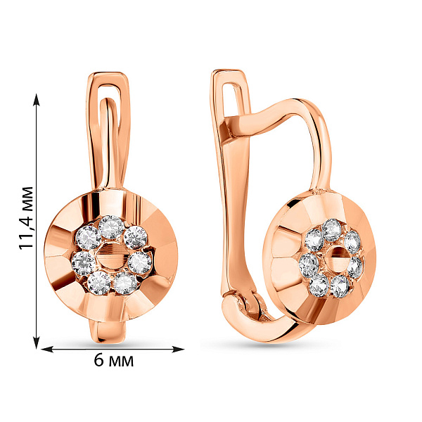 Дитячі золоті сережки з фіанітами  (арт. 108197) – зображення 2