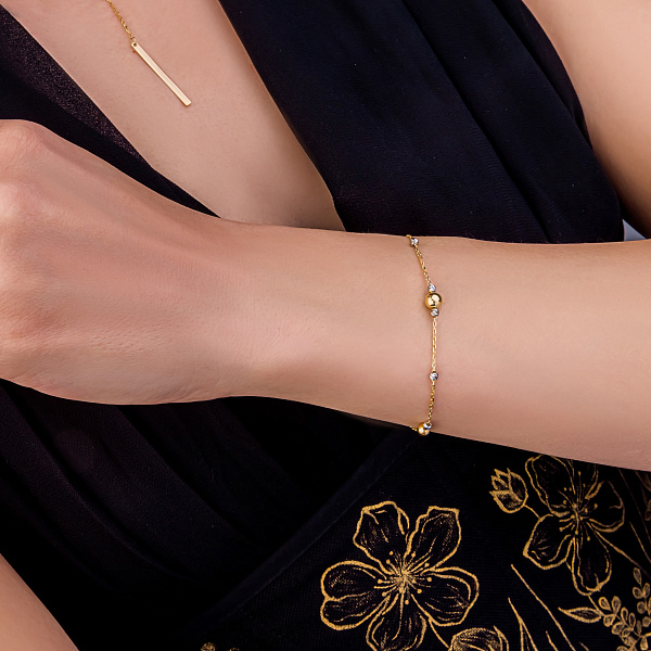 Браслет из белого и желтого золота (арт. 326574жб) – изображение 2