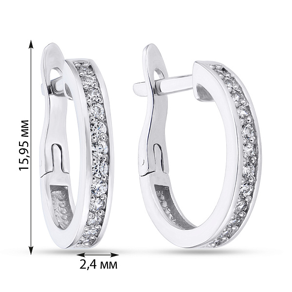 Серебряные серьги кольца с фианитами (арт. 7502/21003р) – изображение 2