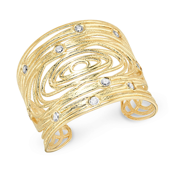 Золотое кольцо незамкнутое Francelli с фианитами (арт. 154688ж) – изображение 1