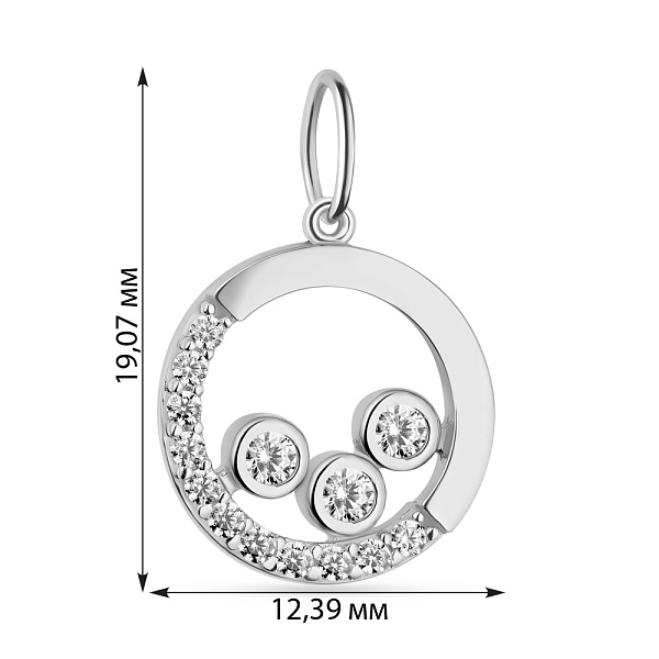 Підвіс з білого золота з фіанітами (арт. 424181б) – зображення 2