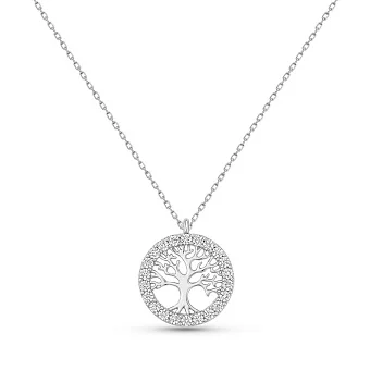 Кольє Дерево з білого золота з діамантами (арт. Ц011543010б)
