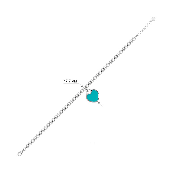 Серебряный браслет Сердце с эмалью (арт. 7509/2153320ебрз) – изображение 2