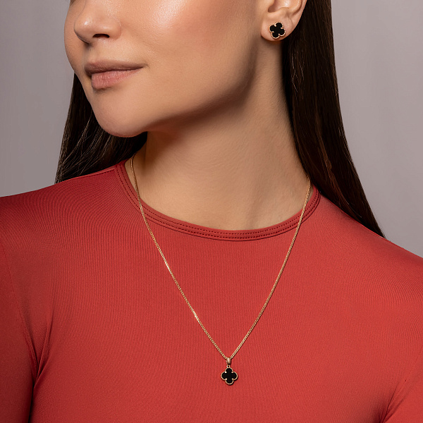 Золотой кулон с ониксом (арт. 441439/10о) – изображение 4