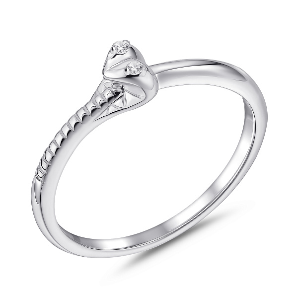 Тонкое кольцо Змея с фианитами (арт. 7501/8370) – изображение 1