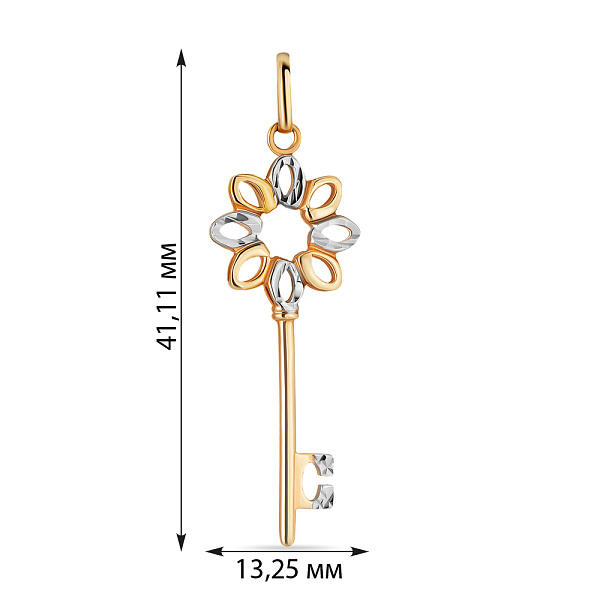Подвеска из красного золота с алмазной гранью (арт. 422715) – изображение 2