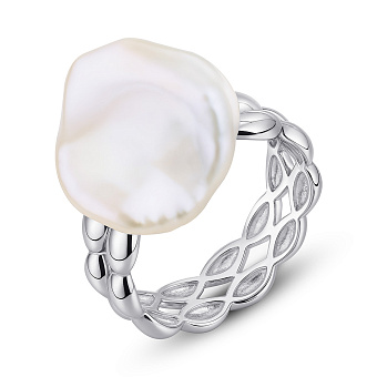 Масивна срібна каблучка з перлиною (арт. 7501/2185154жб)