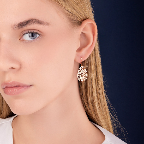 Золотые серьги-подвески (арт. 109330) – изображение 2