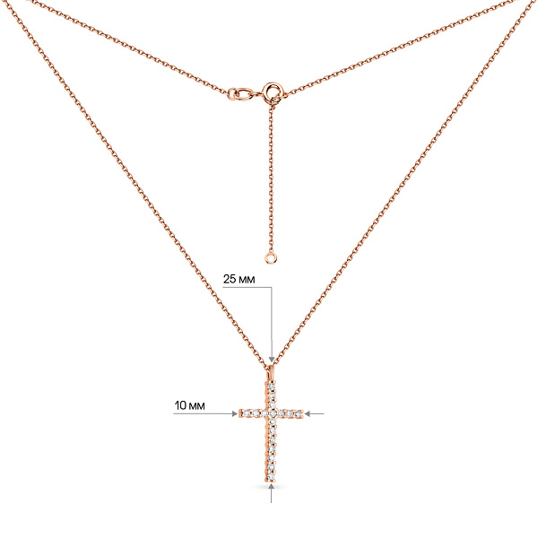 Кольє з золота Хрестик з діамантами (арт. Ц011276020) – зображення 3