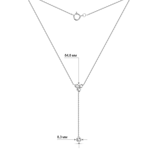 Кольє-краватка з білого золота з діамантами (арт. Ц341282030/8б) – зображення 5