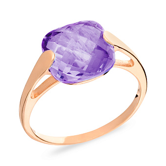 Фото Кольцо из золота с крупным аметистом (арт. 140480Па)