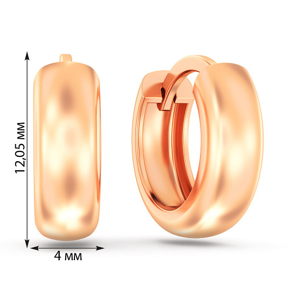 Серьги-кольца из красного золота (арт. 110304) – изображение 5