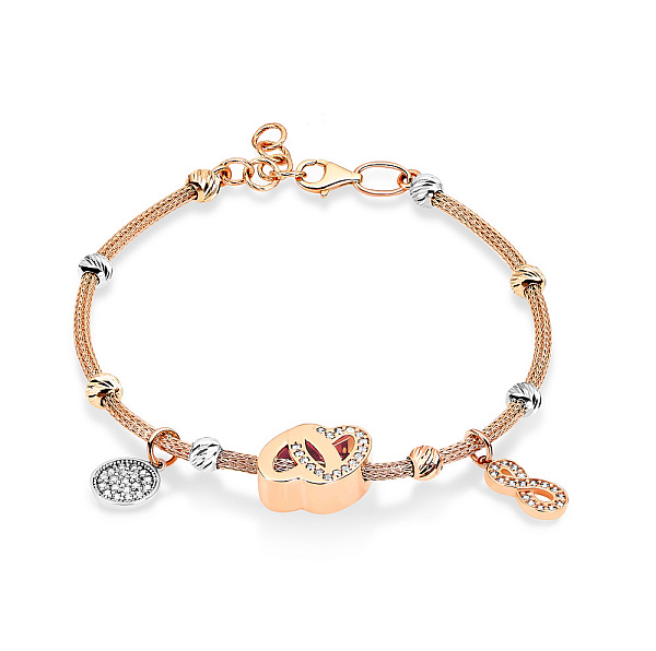 Браслет из комбинированного золота с белыми фианитами (арт. 323660кбП2) – изображение 1