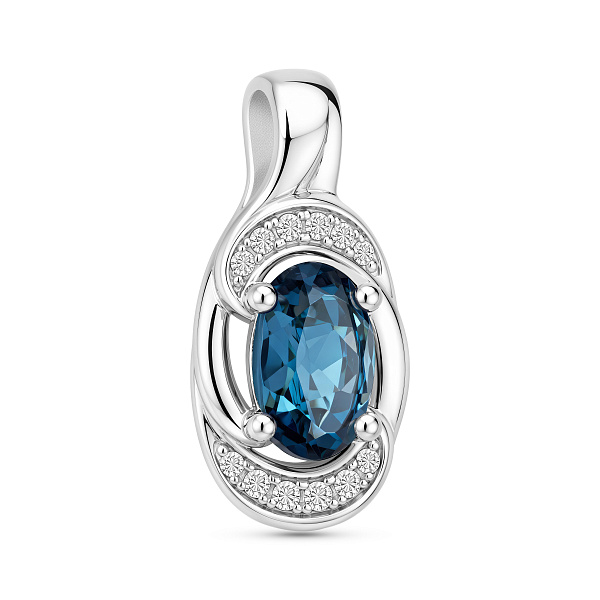 Серебряная подвеска с топазом и фианитами (арт. 7503/4923Пл) – изображение 1